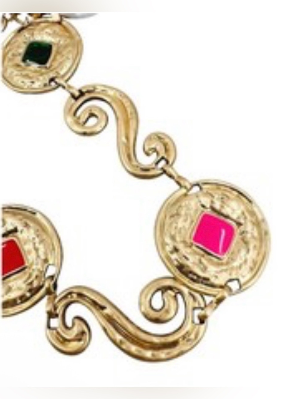 House of Harlow 1960 Gold-Tone Belt with Multicolor Enamel Medallions - Picture 5 of 7